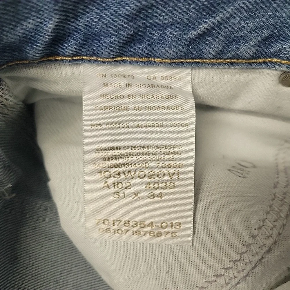 Wrangler Riggs Jeans Men 31x34 Blue Workwear Carpenter Cargo Relaxed Fit Work